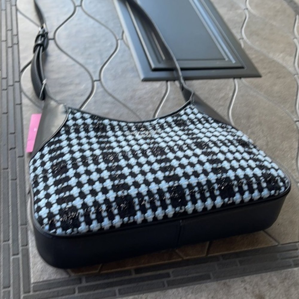Kate Spade Crossbody Tweed Fabric Blue Multi - Picture 3 of 15